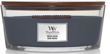 Svece, aromātiskā WoodWick Ellipse Indigo Suede, 40 h, 453.6 g, 92 mm x 121 mm