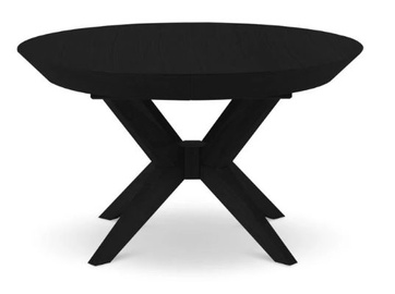 Pusdienu galds izvelkams Micadoni Home Virginia, melna, 120 - 220 cm x 120 cm x 76 cm