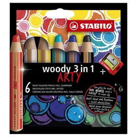 Krāsainie zīmuļi Stabilo Woody 3 in 1, 7 gab.