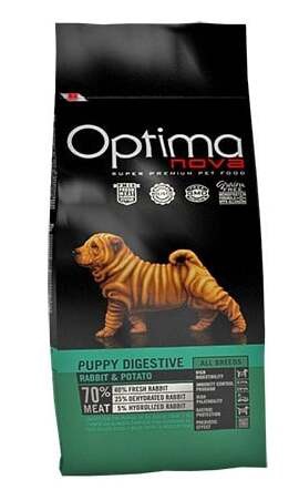 Sausā suņu barība Optima Nova Puppy Digestive OP61611, truša gaļa/kartupeļi, 2 kg
