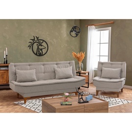 Dīvāns Hanah Home Santo Set, krēmkrāsa, 85 x 186 cm x 90 cm