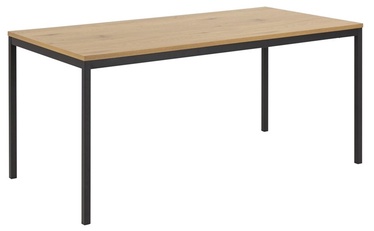 Обеденный стол Home4you Seaford, черный/дубовый, 1800 мм x 900 мм x 740 мм