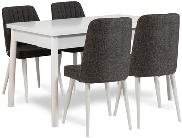 Ēdamistabas komplekts Kalune Design Santiago 1053 - 1 B, balts/antracīts