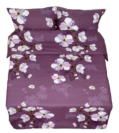 Segas pārvalks Rustilė Sakura 3495, brūna/balta/violeta, 160 cm x 200 cm