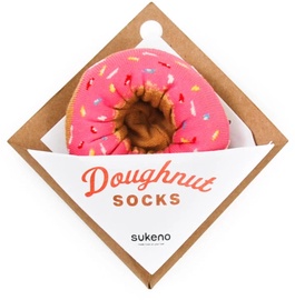 Носки Sukeno Doughnut Socks Berry Sprinkles, желтый/розовый/бежевый, 2 шт.