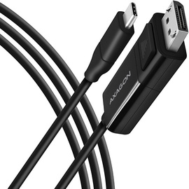 Kaabel Axagon RVC-DPC USB-C To DisplayPort Cable, must, 1.8 m