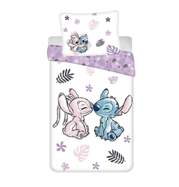 Voodipesukomplekt lastele Jerry Fabrics Lilo and Stitch White, valge/violetne, 140 x 200 cm