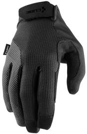 Velo cimdi Cube Comfort Long Finger, melna/pelēka, XS