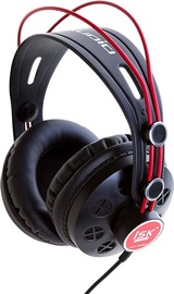 Laidinės ausinės iSK HP-580, juoda/raudona
