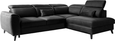 Stūra dīvāns Noble Savoi 10, melna, labais, 201 x 255 cm x 100 cm