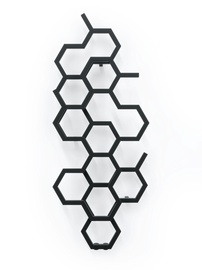 Водный полотенцесушитель Terma Hex, черный, 486 мм x 1220 мм
