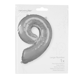 Фольгированный шар Riethmuller Large Number 9, серебристый