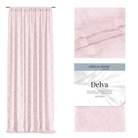 Dienas aizkari AmeliaHome Delva Pleat, rozā, 140 cm x 250 cm