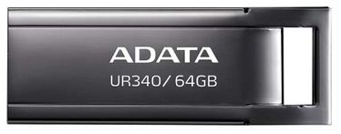 USB zibatmiņa A-Data UR340, pelēka, 64 GB