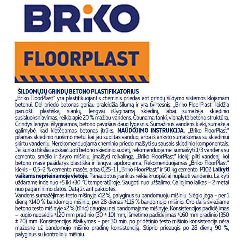 Пластификатор для бетона Briko Plasticizer for concrete floor, 1 л