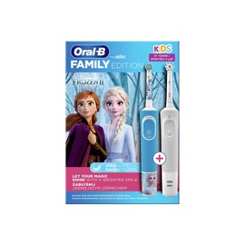 Электрическая зубная щетка Oral-B Vitality 100 + Kids 3 Frozen II, синий/белый/серый