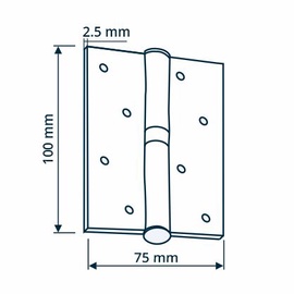 Петля для двери Haushalt, 7.5 см, 0.25 см, серый, 2 шт.