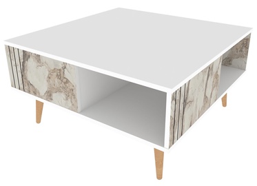 Kohvilaud Kalune Design Ronas, valge, 89.6 cm x 89.6 cm x 46.5 cm