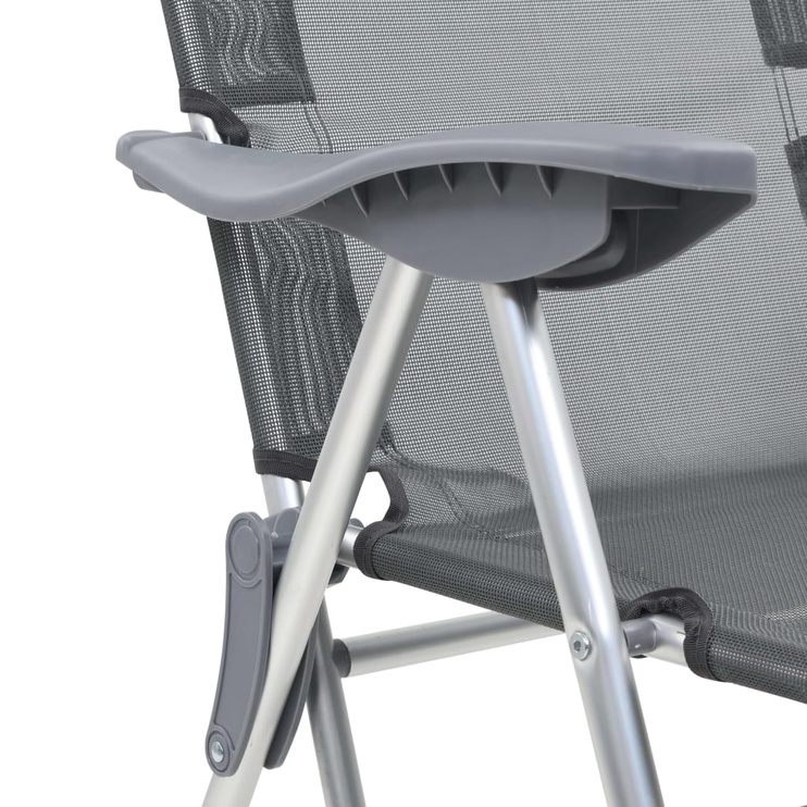 Tūrisma krēsls VLX With Footrest 2pcs 44315, pelēka