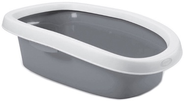 Кошачий туалет с рамкой Zolux Sprint 10 590105GPI, белый/серый, закрытый, 43 см x 31 см x 14 см