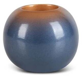 Svečturis Nessa 02, keramikas māls, Ø 10 cm, 9 cm, zila/zelta