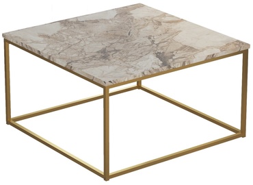 Журнальный столик Kalune Design VG13, золотой/белый, 72 см x 72 см x 40 см