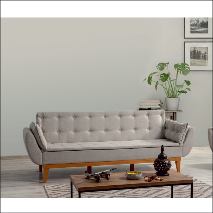 Dīvāns-gulta Artie Fiona, krēmkrāsa, 82 x 217 cm x 80 cm