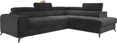 Stūra dīvāns Laurence, tumši pelēka, labais, 205 x 275 cm x 98 cm