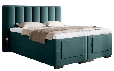 Кровать двухместная континентальная Veros Velvetmat 38, 160 x 200 cm, темно-зеленый, с матрасом