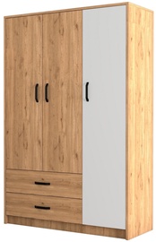Riidekapp Kalune Design Grande 3510, valge/tamm, 120 cm x 48 cm x 181.8 cm