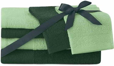 Набор полотенец для ванной AmeliaHome Flos, зеленый/темно-зеленый, 30 x 50 cm/50 x 90 см/70 x 130 cm, 6 шт.