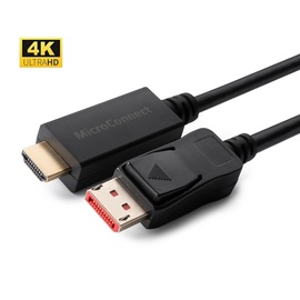 Kabelis MicroConnect Displayport, HDMI, 0.5 m, melna