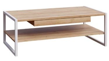 Журнальный столик Forte, белый/дубовый, 111 см x 60 см x 40 см