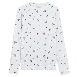 Krekls ar garām piedurknēm, meitenēm Cool Club Flowers CCG2721670, balta, 134 cm