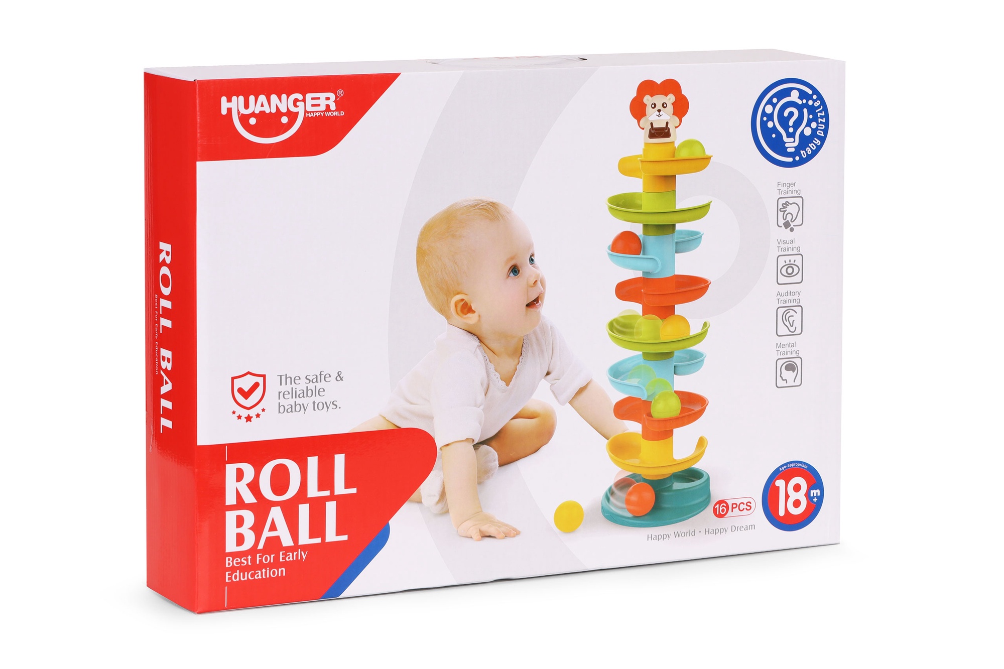 Развивающая игра Huanger Roll Ball HE0292, 59 см, многоцветный - 1a.lt