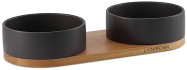 Söögikauss Labbvenn Vuku Ceramic Double Buffet Small White/Black, 0.2 l