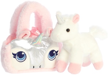 Mīkstā rotaļlieta Aurora Fancy Pals Unicorn, balta/rozā, 20 cm