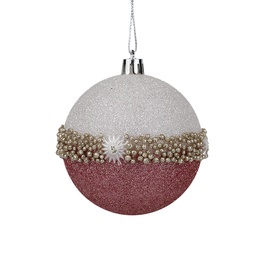 Ziemassvētku eglītes rotaļlieta Christmas Touch SYCB-213636, balta/rozā/daudzkrāsains, 80 mm, 3 gab.