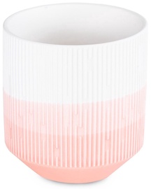 Svečturis AmeliaHome Fino, keramika, Ø 9 cm, balta/rozā
