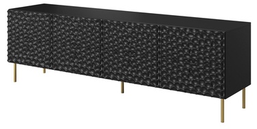 TV staliukas Cama Meble Hole, juodas, 190 cm x 40.5 cm x 59.5 cm