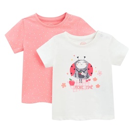 T-krekls pavasaris/vasara, meitenēm Cool Club CCG2801144-00, balta/rozā, 62 cm, 2 gab.