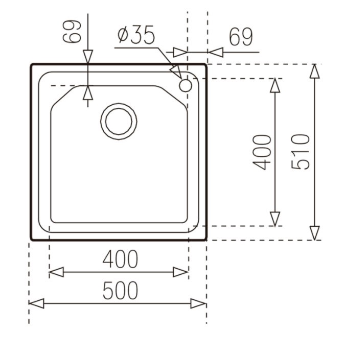 Köögivalamu Teka Premium Max 1B, roostevaba teras, 50 cm x 51 cm x 20 cm