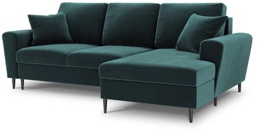 Stūra dīvāns Micadoni Home Moghan Velvet 4 Seats, zaļa, labais, 241 x 145 cm x 88 cm