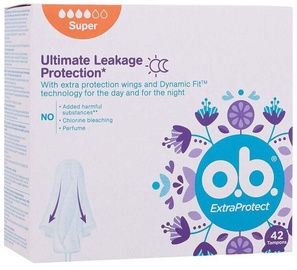 Higiēniskie tamponi O.B. ExtraProtect, Super, 42 gab.