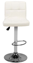 Bāra krēsls M06, spīdīga, balta, 40 cm x 49 cm x 54 - 65 cm