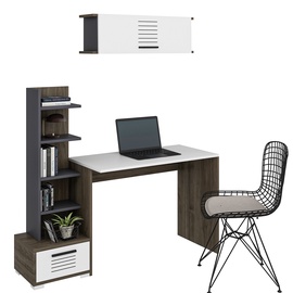 Galds Kalune Design Dawn, balta/valriekstu/antracīta