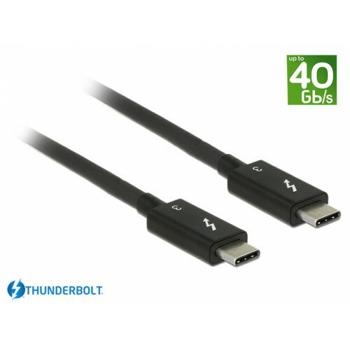 Провод Delock Thunderbolt to Thunderbolt USB C male, USB C male, 0.5 м, черный