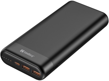 Akupank Sandberg PD65W + 2 x QC 3.0, 20000 mAh, must