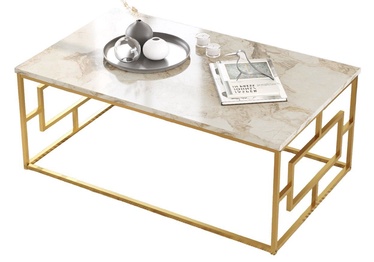 Журнальный столик Kalune Design VG12 GE, 60 cm x 100 cm x 40 cm 956LCS1221, золотой/бежевый (поврежденная упаковка)
