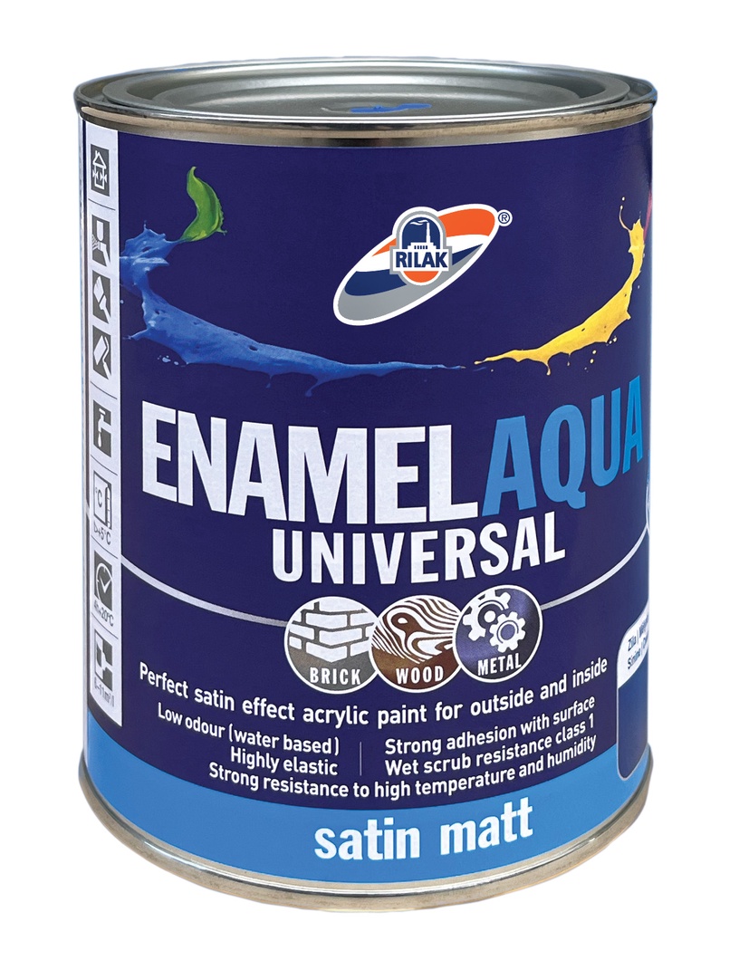 Emailvärv, universaalsed Rilak Enamel Aqua Mat, satiin, 0.9 l, hall